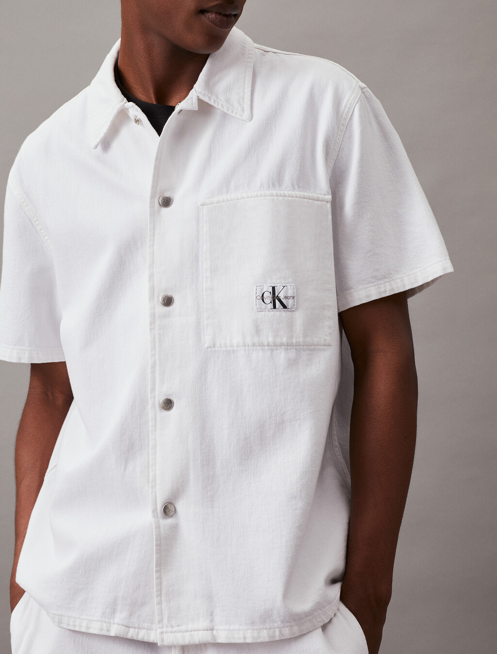 Denim Short Sleeve Shirt, Denim Light, hi-res