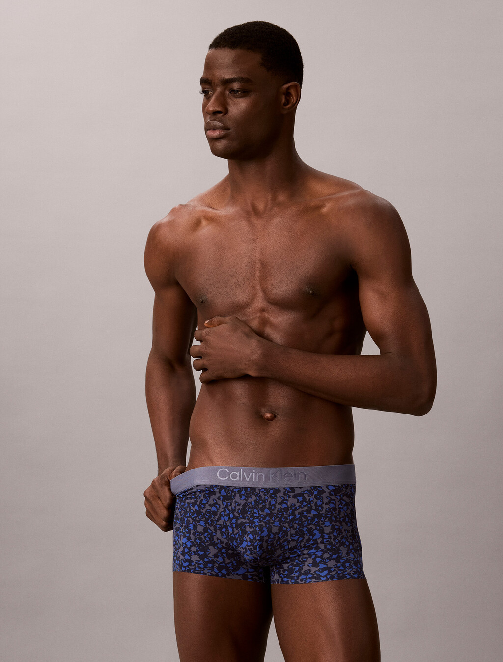 Low Rise Trunks - CK Black, Folded Flowers Grisaille, hi-res