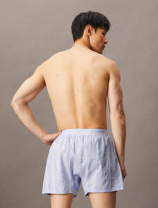 府綢棉經典四角內褲, 18870 CLASSIC LOGO STRIPE+HALOGEN BLUE, hi-res