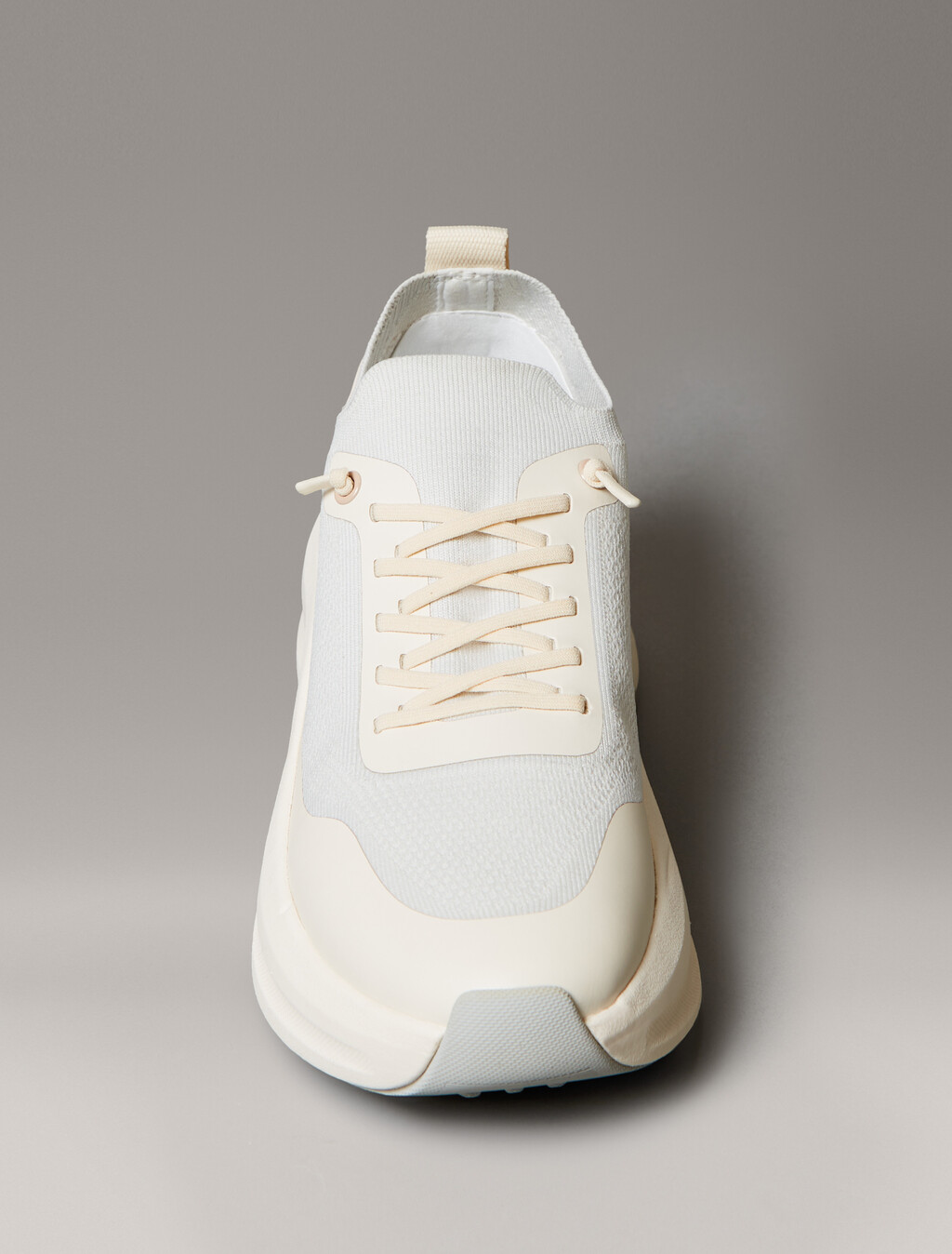 Mesh Chunky Runner Sock Trainers, Vaporous White/Light Cashew, hi-res