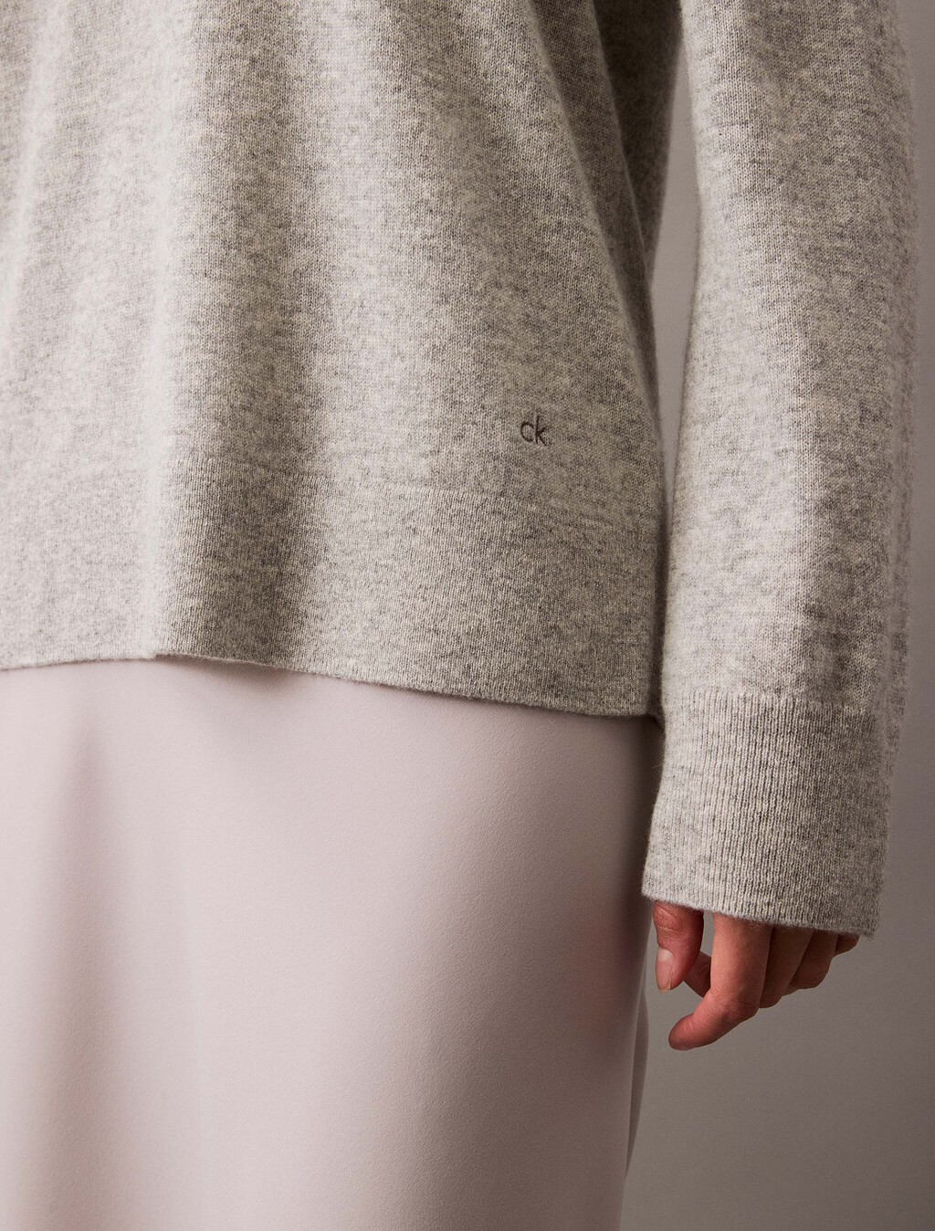 山羊絨 V 領毛衣, B10 Grey Heather, hi-res