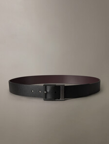CK 飾牌雙面腰帶 38公釐, Black/Bitter Brown, hi-res