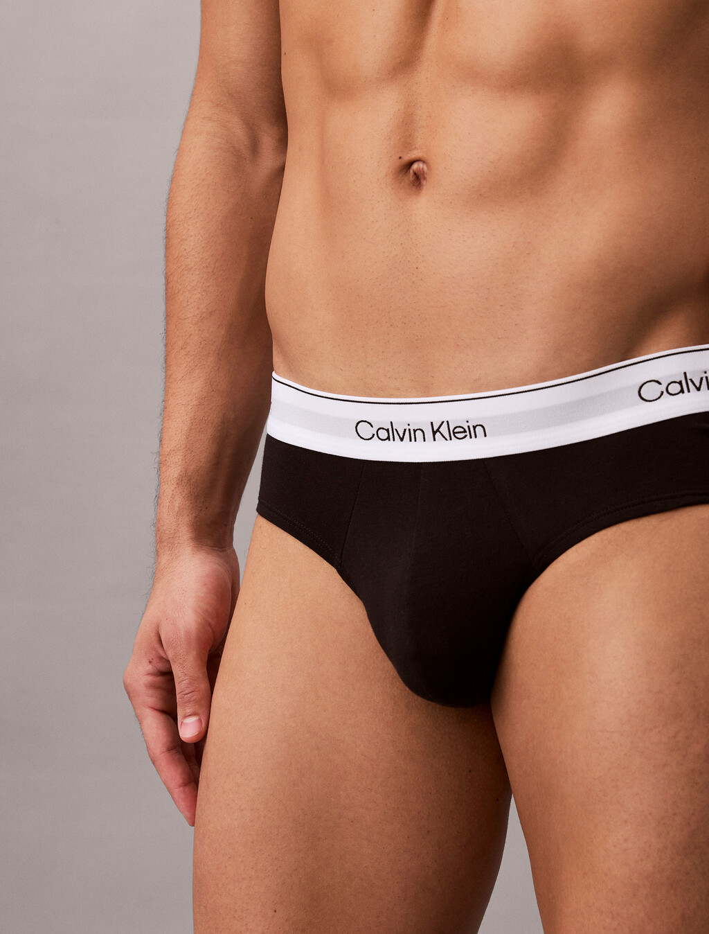 2 Pack Icon Cotton Stretch Hipster Briefs, Grey Heather / Black, hi-res