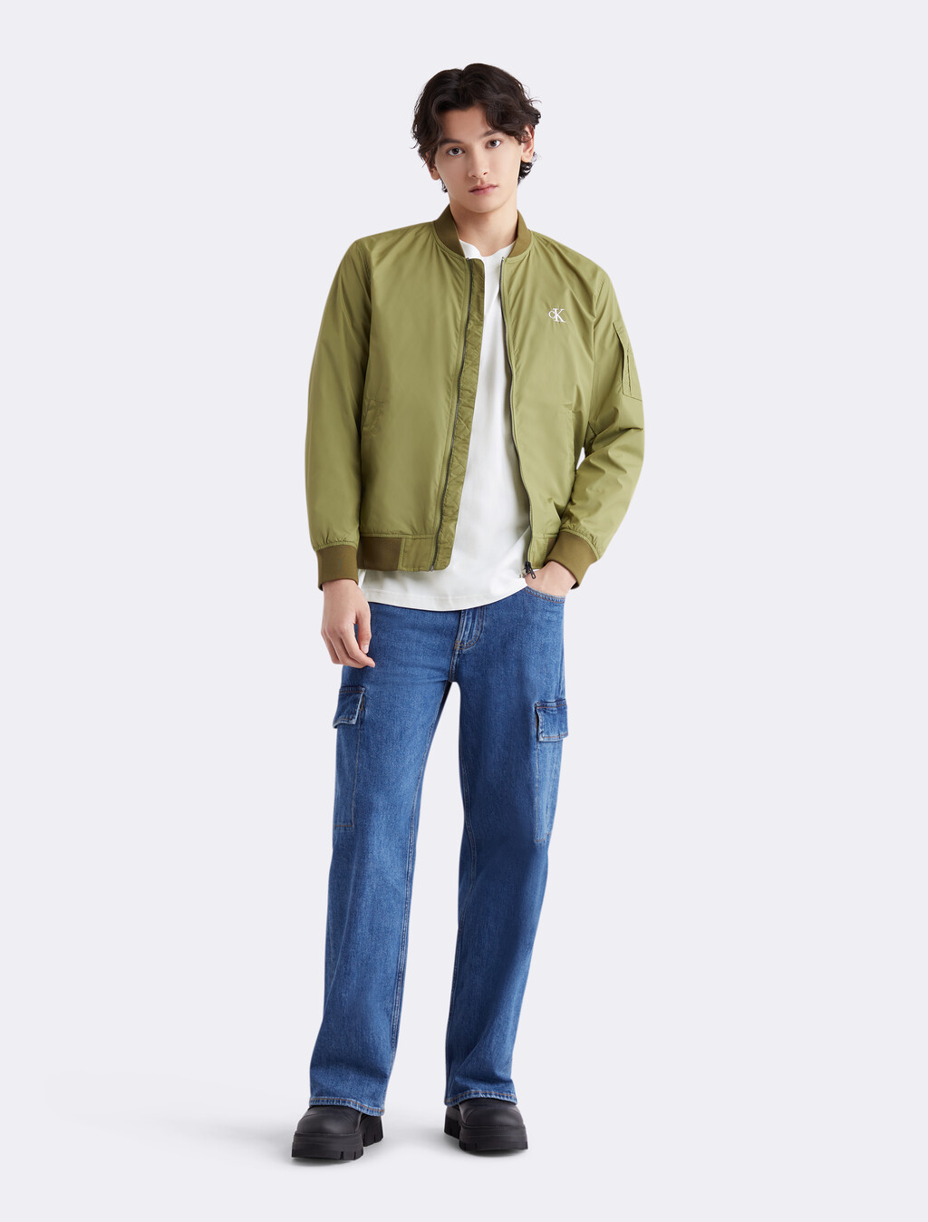 90s Loose Cargo Jeans, 051 MID BLUE, hi-res