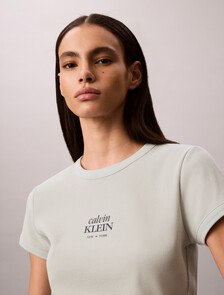 Slim Ribbed Cotton Logo T-shirt, Pale Meadow, hi-res