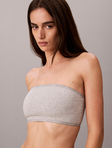 Icon Cotton Modal Limited Edition Lightly Lined Bandeau Bra, Grey Heather, hi-res