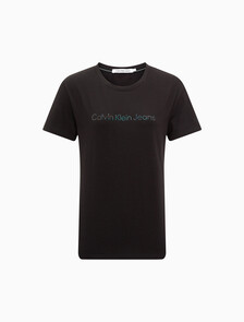 Shrunken Institutional Logo Tee, Ck Black, hi-res