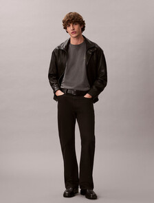 超寬版抽象印花 T 恤, Gray Pinstripe, hi-res