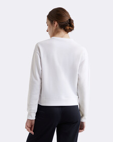 Cropped French Terry Sweatshirt, BRILLIANT WHITE, hi-res