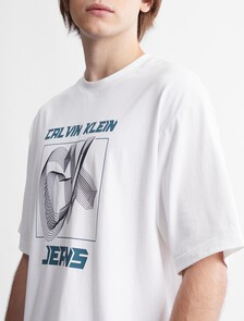 3D Future Fade Logo Organic Cotton Tee, Bright White, hi-res