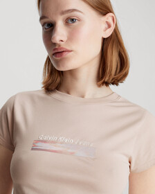 Slim Cropped Logo T-Shirt, SEPIA ROSE, hi-res