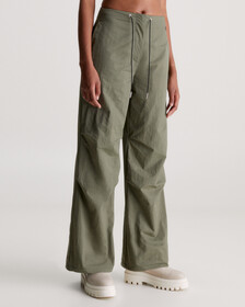 Soft Nylon Parachute Pants, Dusty Olive, hi-res