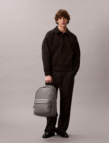 綴滿壓紋 Monogram 後背包, Charcoal Gray, hi-res