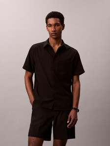 泡泡紗短褲, Black, hi-res