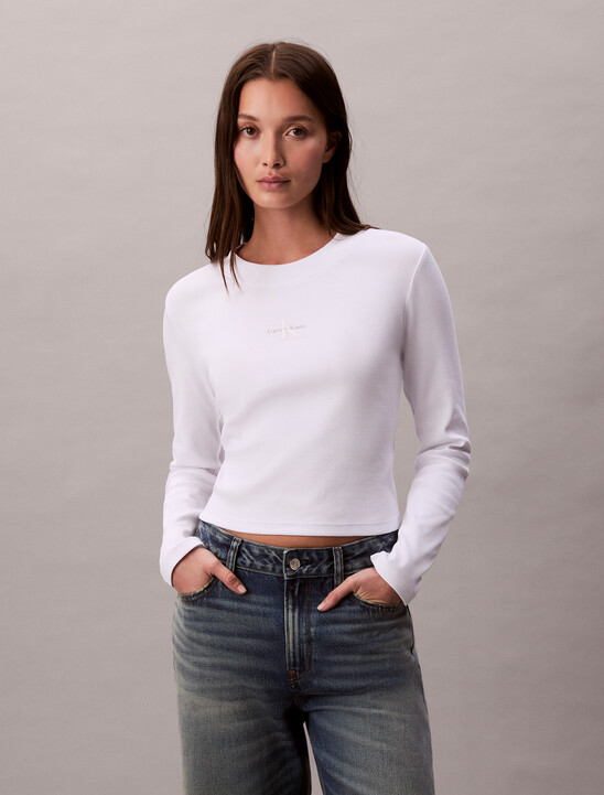 Monogram Logo Long Sleeve Baby Tee