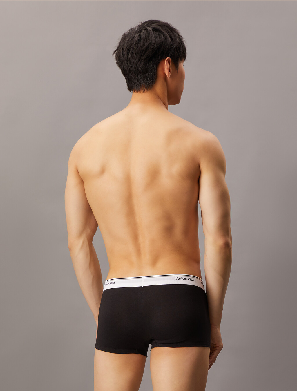 棉質彈性低腰平口內褲 3 件組, BLACK/BLACK/BLACK, hi-res