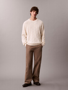 Allover Emblem Logo Relaxed Jumper, Tofu, hi-res