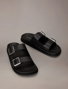 Double Buckle City Sandal, Triple Black, hi-res