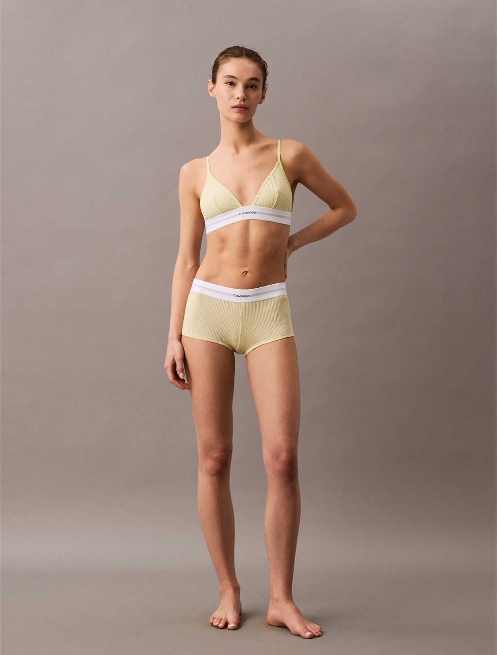 Cotton Modal Stretch Rib Lightly Lined Triangle Bra, Garden Glade, hi-res
