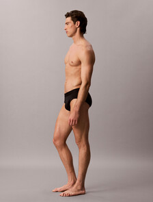 CK Black Cotton Stretch Hip Brief, Black, hi-res