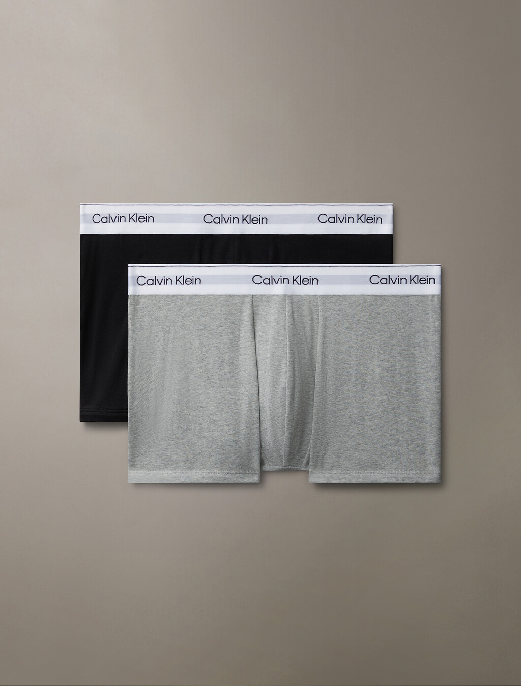 Icon Cotton 棉質彈力平口內褲 2 件套組, Grey Heather / Black, hi-res