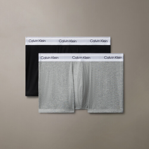 Icon Cotton 棉質彈力平口內褲 2 件套組 Grey Heather / Black