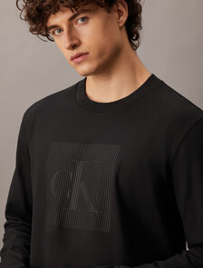 Graphic Monogram Relaxed Long Sleeve Tee, Ck Black, hi-res