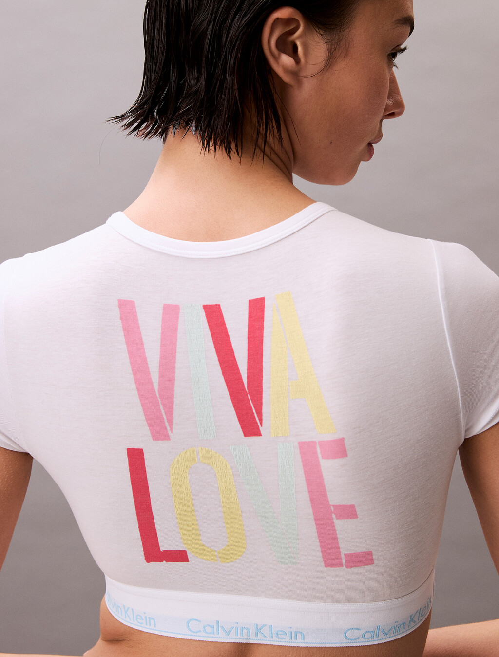 Pride Icon 棉質莫代爾無襯裡 T 恤胸罩, White, hi-res