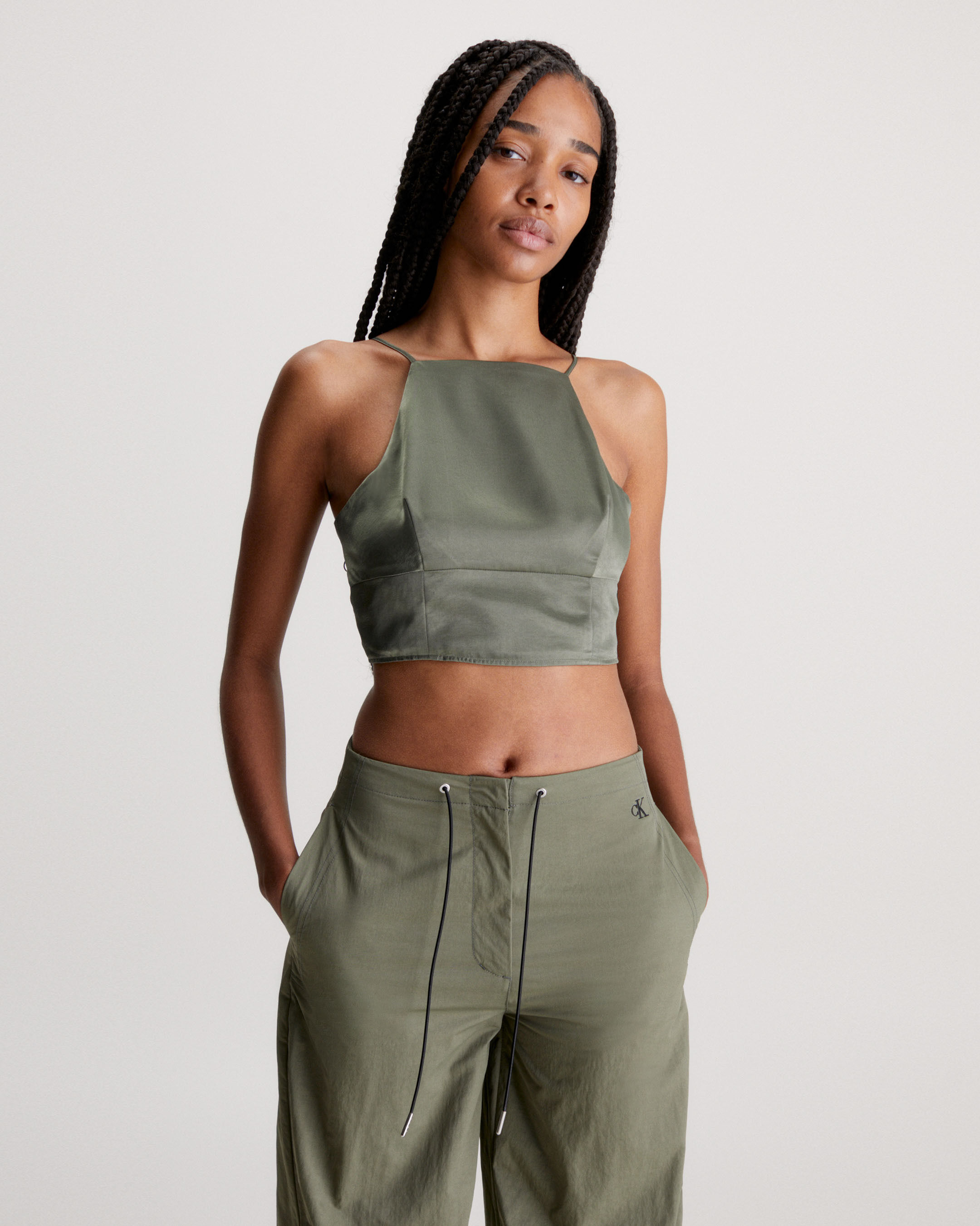 レディース 福袋 (セール) -ファッション通販 Strappy Taiwan Klein Calvin | green | Top Tank Satin トップス
