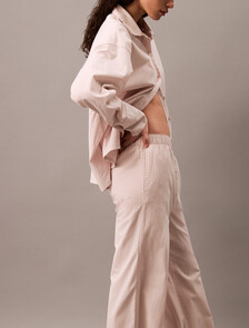 棉質府綢標準版型襯衫, 17744 STEADY STRIPE+GRAY MORN, hi-res