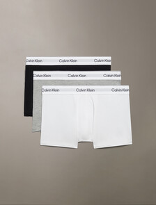 Icon 彈性棉質平口內褲 3 件組, Grey Heather/White/Black, hi-res