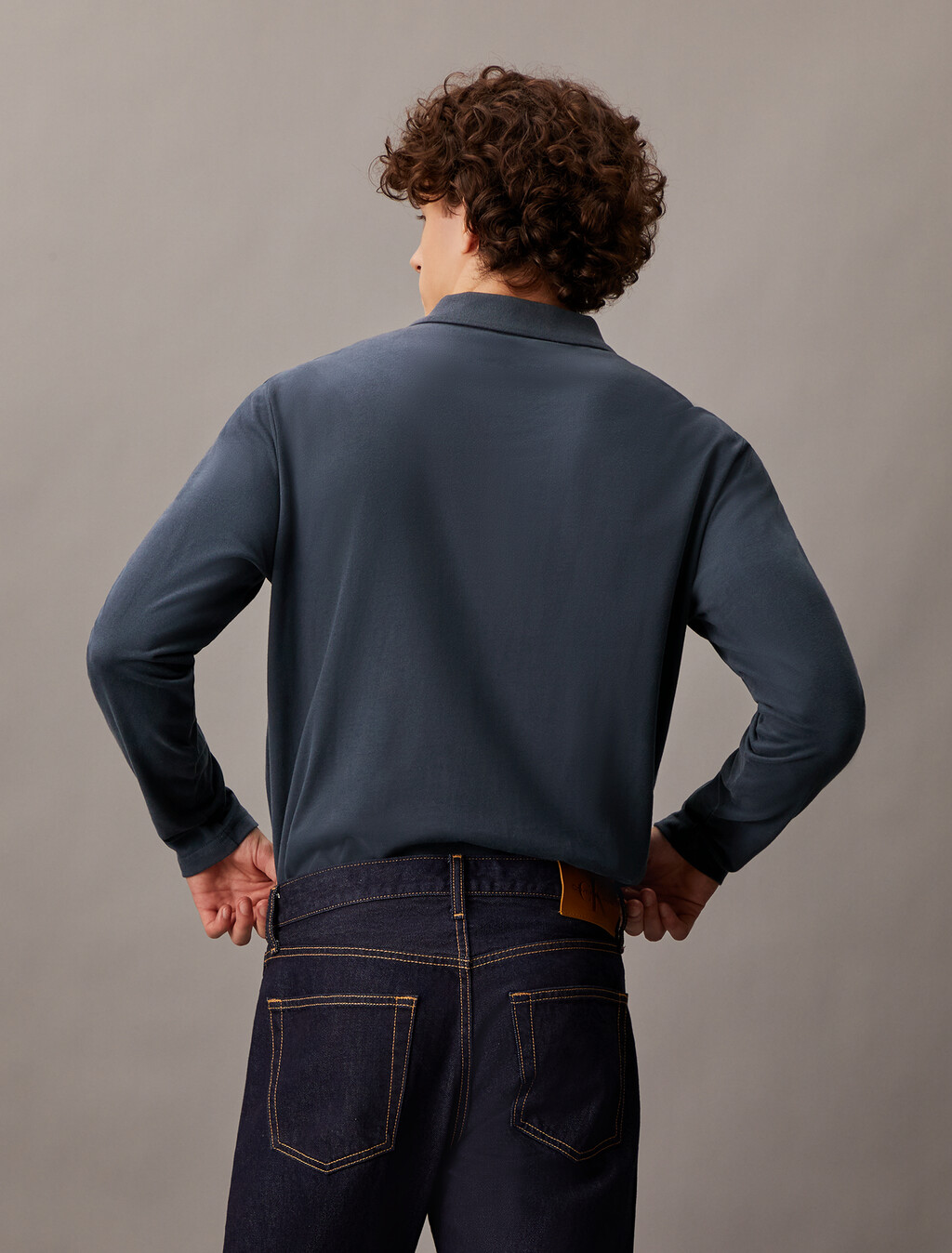 CK 徽章標準版型 Polo 衫, Ink, hi-res