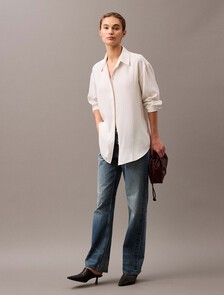 人造絲混紡寬鬆襯衫, CSW24F_P005_1_Sugar Swizzle (Fine Stripe), hi-res