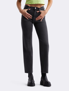 High Rise Wide Leg Jeans, 007 WASHED BLAC, hi-res