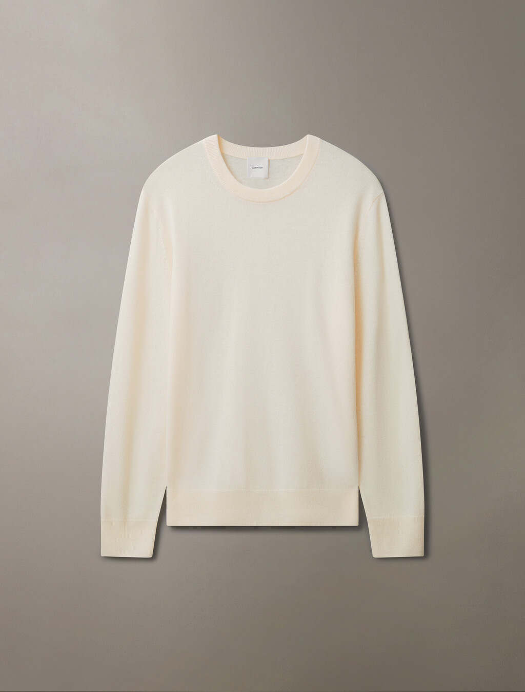 Classic Cashmere Crewneck Sweater, Antique White, hi-res