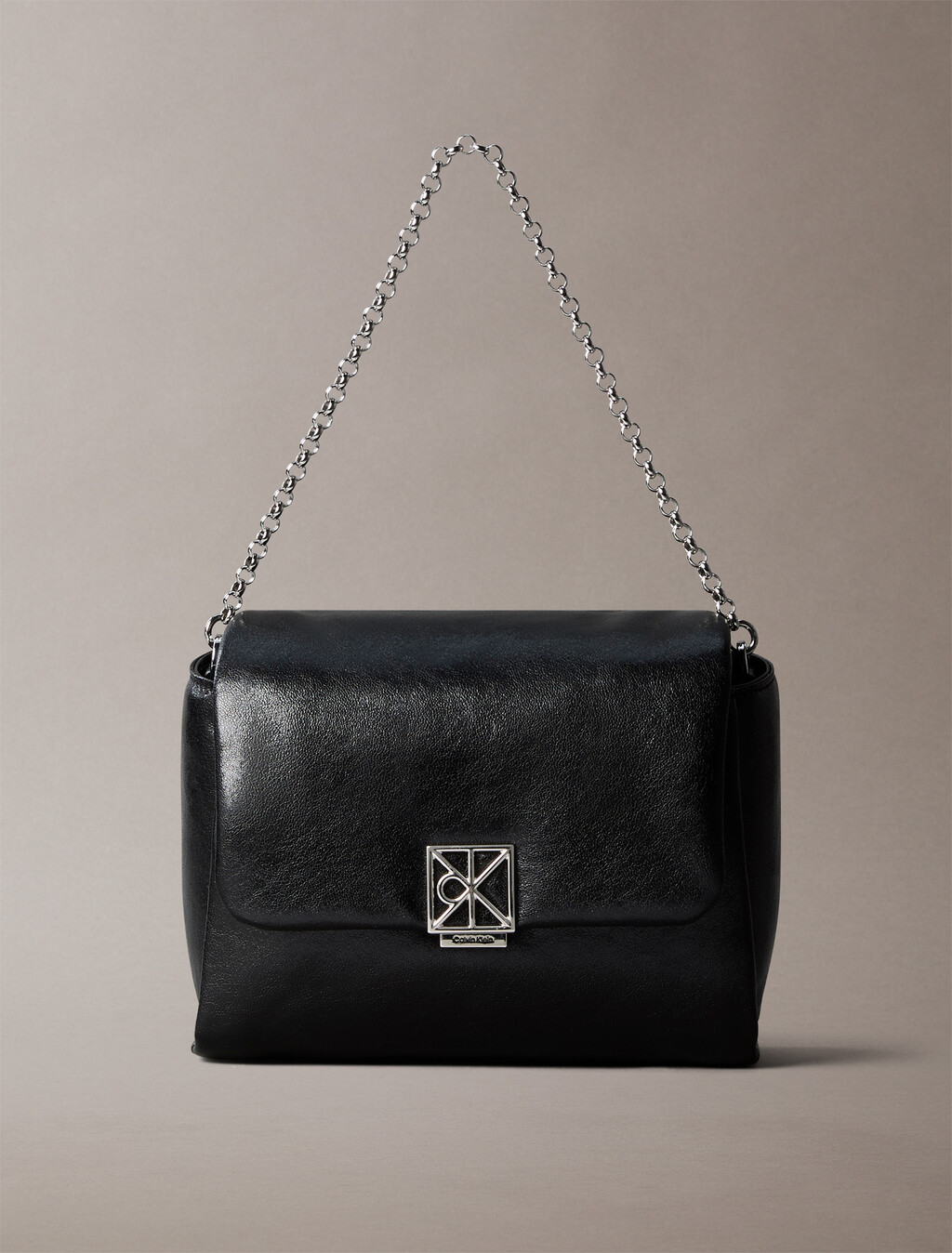 Padded Emblem Hardware Crossbody Bag, Black, hi-res