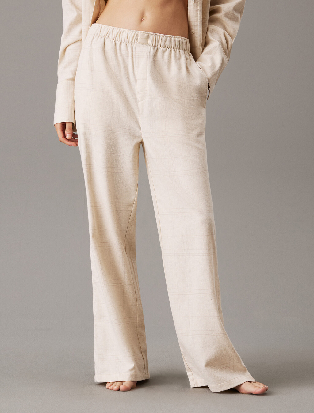 Flannel Sleep Pants, BEAM PLAID_OATMEAL HEATHER, hi-res