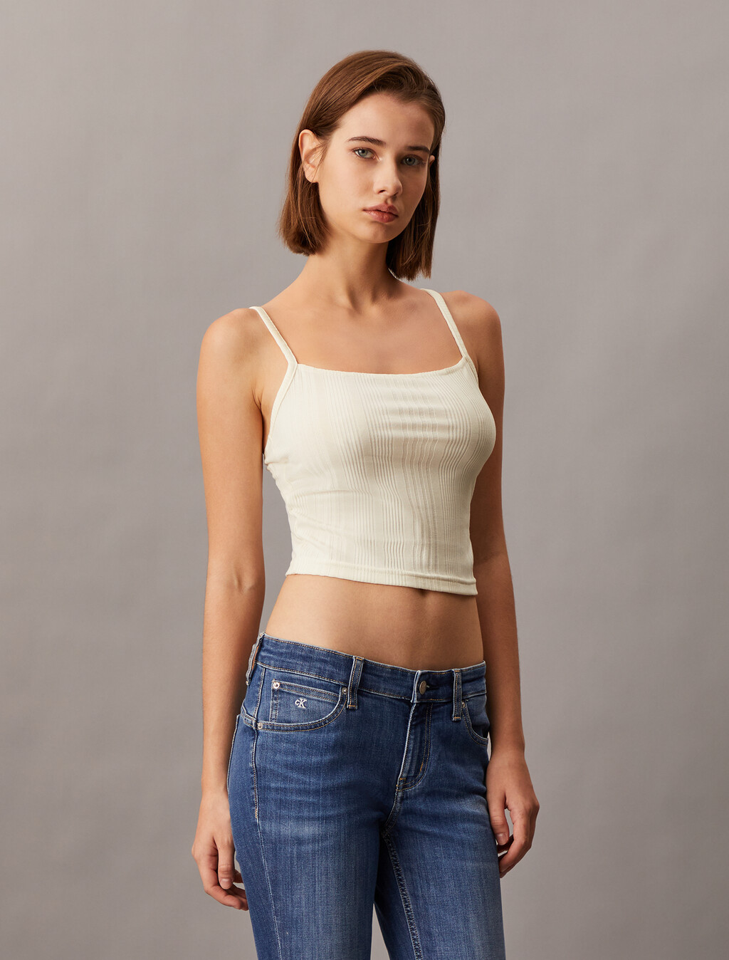 2 in 1 Rib Knit Slim Cardigan, Ivory, hi-res
