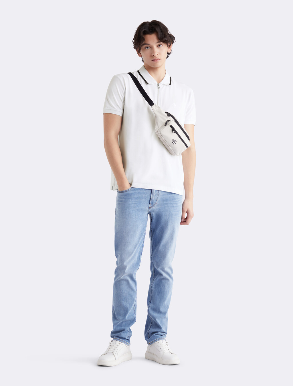 Tipped Regular Polo, Bright White, hi-res