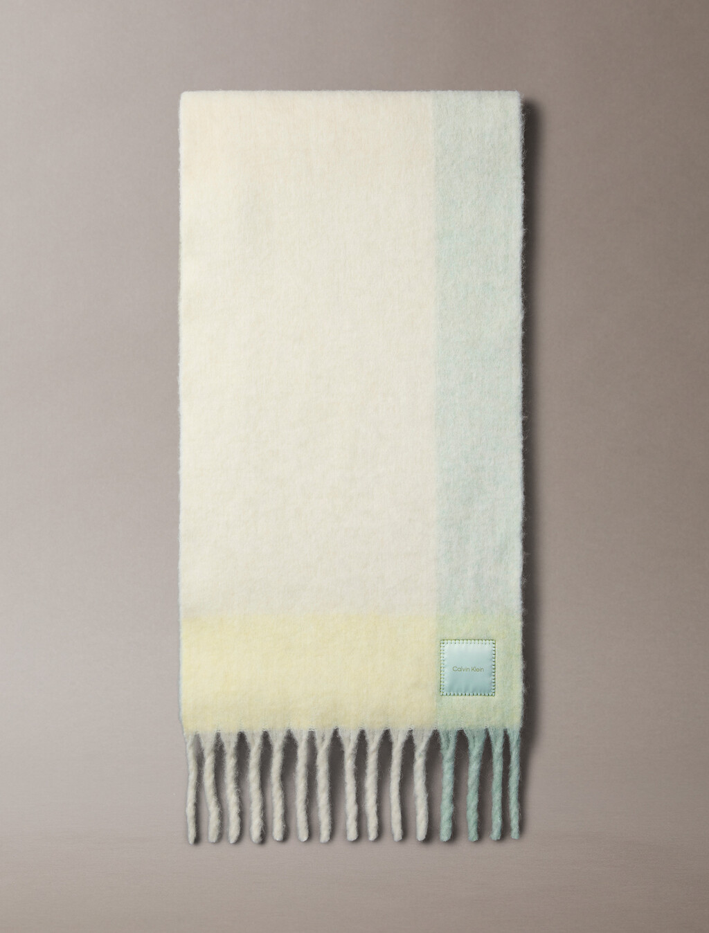 Soft Warm Checkered Scarf, Pop Yellow, hi-res