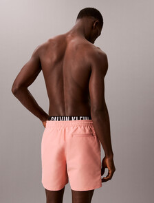 Double Waistband Swim Shorts - Intense Power, Sugar Pink, hi-res