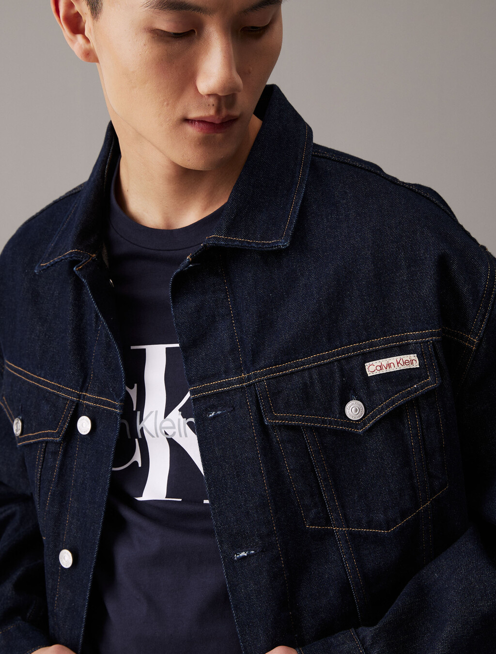 寬鬆牛仔外套, Denim Dark, hi-res