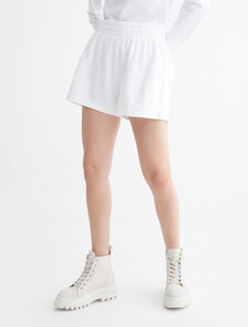 Side Logo Tape Sweatshorts, Bright White, hi-res