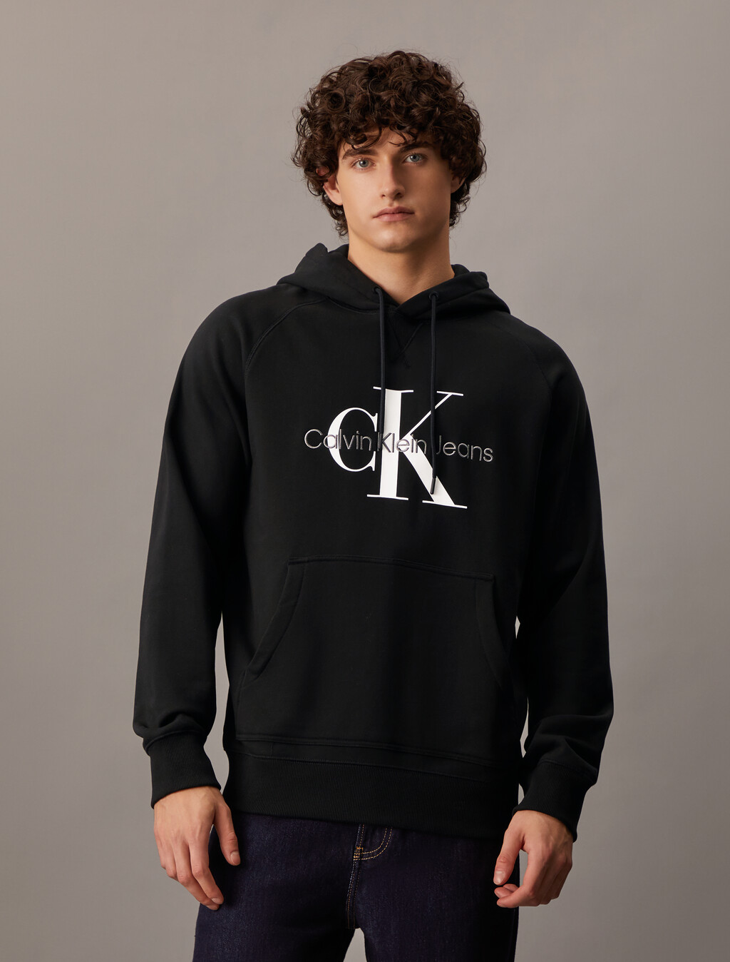 Monogram Relaxed Hoodie, Ck Black, hi-res