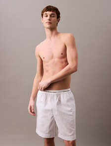 Cotton Poplin Sleep Short, STEADY STRIPE_GRISAILLE, hi-res