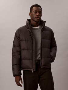Channelled Down Puffer Jacket, Black, hi-res