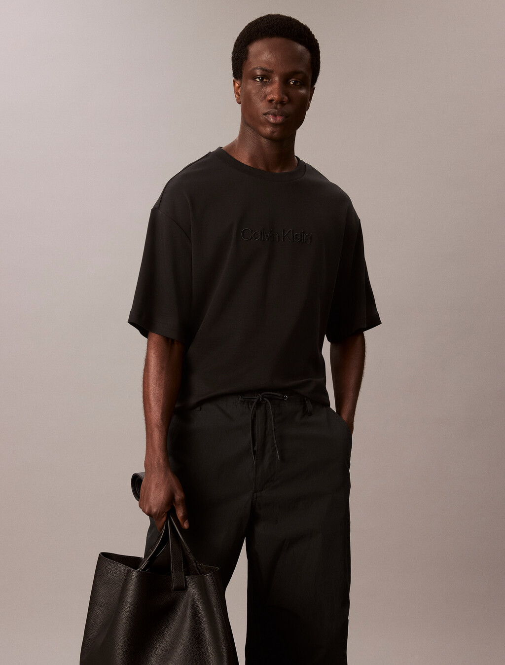 Calvin Klein 標誌 T 恤, Black, hi-res