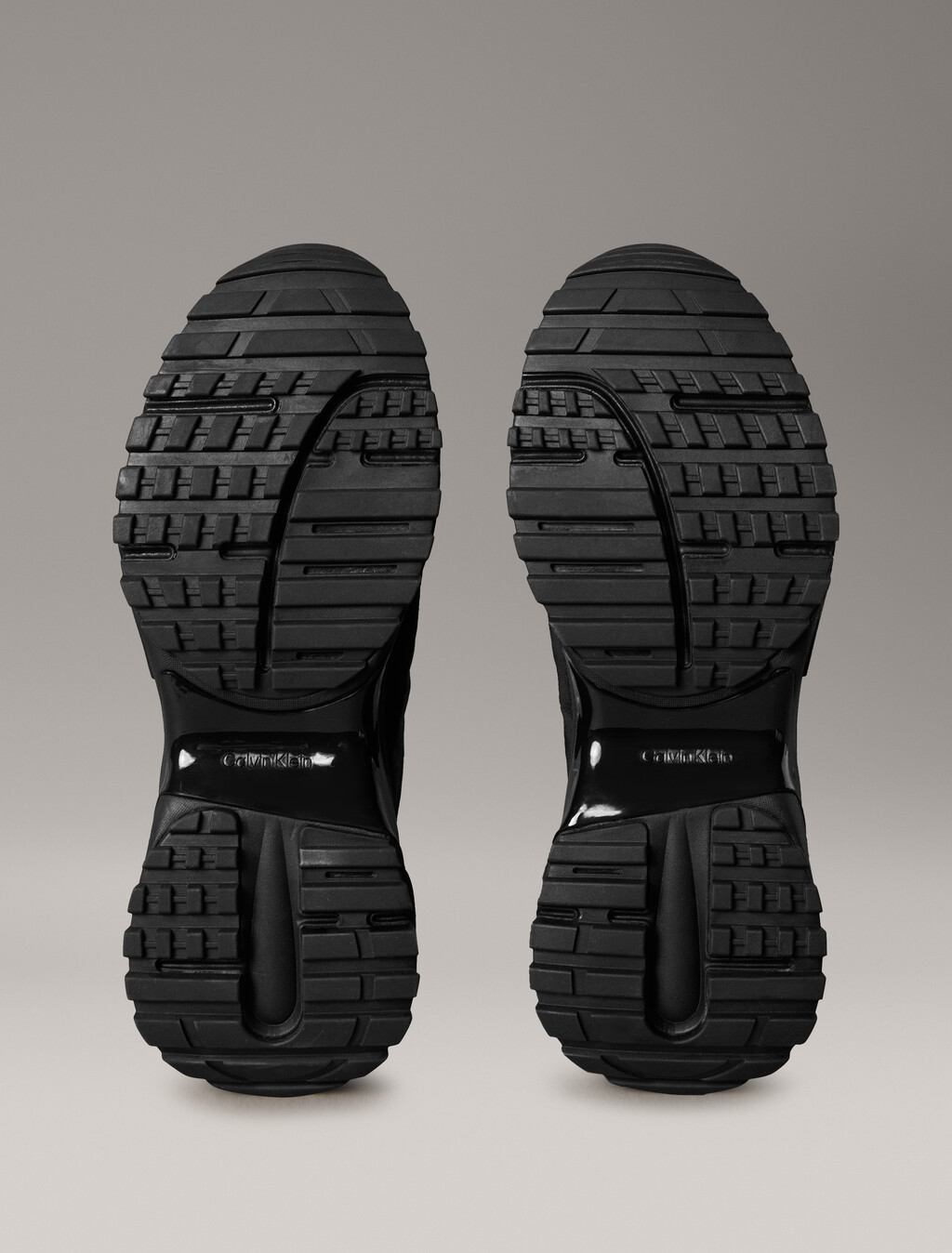 Suede and Emblem Logo Nylon Trainers, Triple Black, hi-res