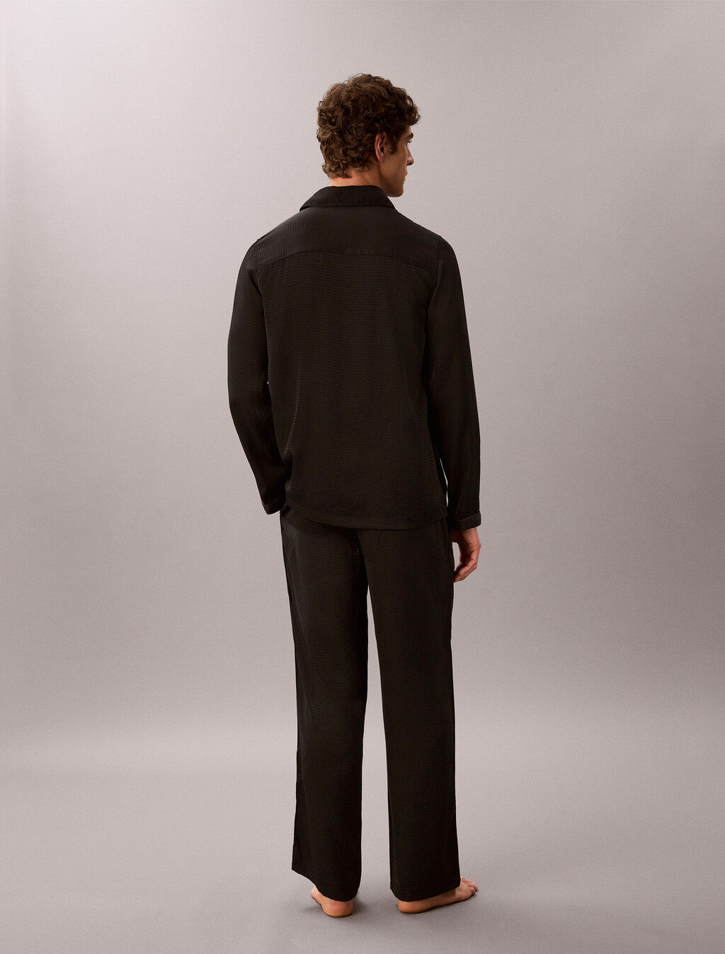 Matte Shine Viscose Sleep Pant, Black, hi-res