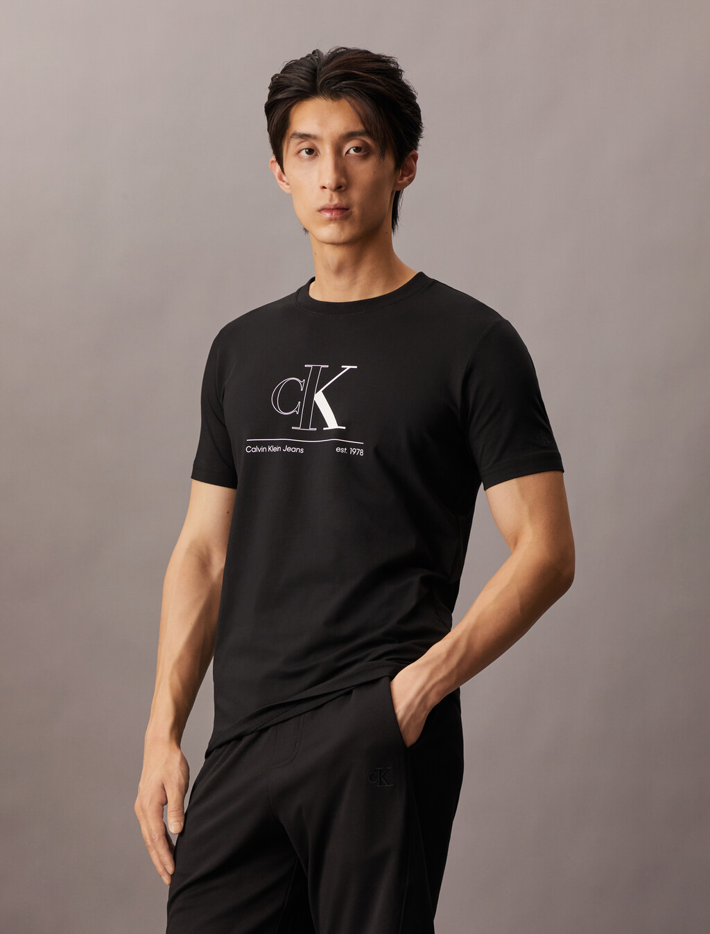 Monogram 框線圖案 T 裇, Ck Black, hi-res